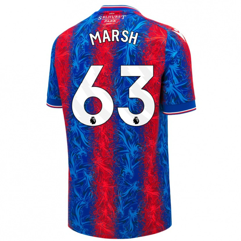 Danxen Enfant Maillot Zach Marsh #63 Rayures Rouges Et Bleues Tenues Domicile 2024/25 T-Shirt