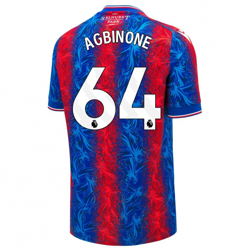 Danxen Enfant Maillot Asher Agbinone #64 Rayures Rouges Et Bleues Tenues Domicile 2024/25 T-Shirt