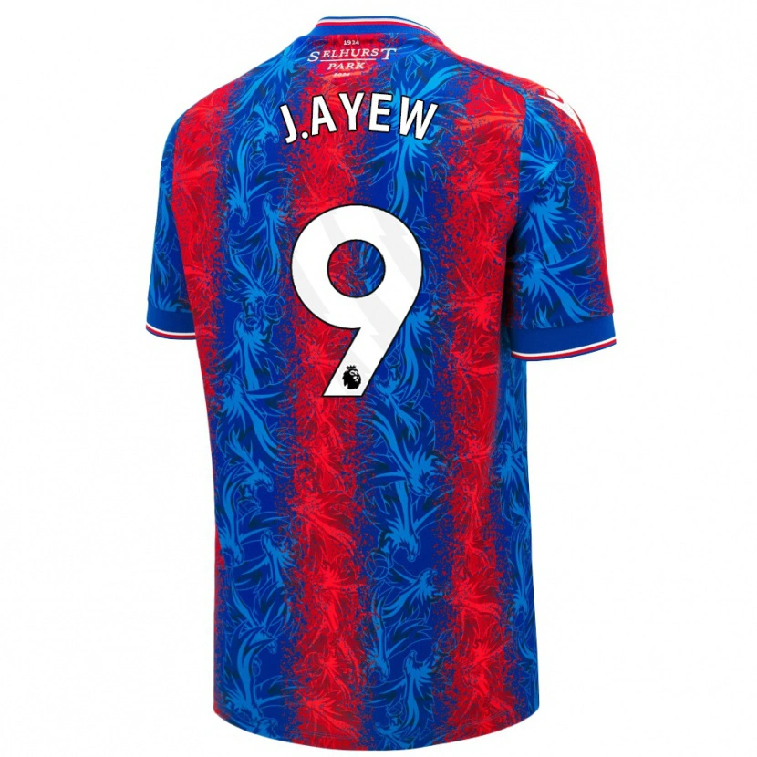 Danxen Enfant Maillot Jordan Ayew #9 Rayures Rouges Et Bleues Tenues Domicile 2024/25 T-Shirt