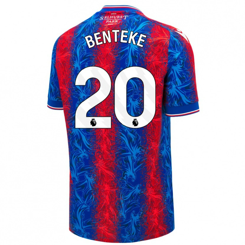 Danxen Enfant Maillot Christian Benteke #20 Rayures Rouges Et Bleues Tenues Domicile 2024/25 T-Shirt