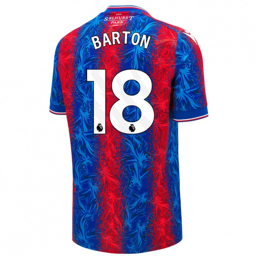 Danxen Enfant Maillot Kirsty Barton #18 Rayures Rouges Et Bleues Tenues Domicile 2024/25 T-Shirt