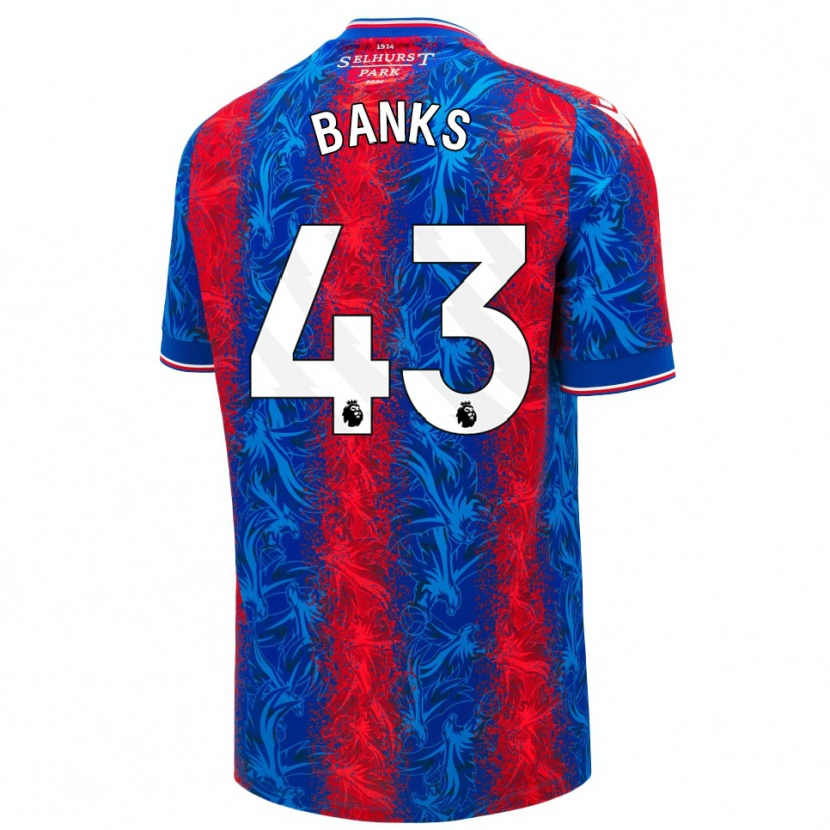 Danxen Enfant Maillot Scott Banks #43 Rayures Rouges Et Bleues Tenues Domicile 2024/25 T-Shirt