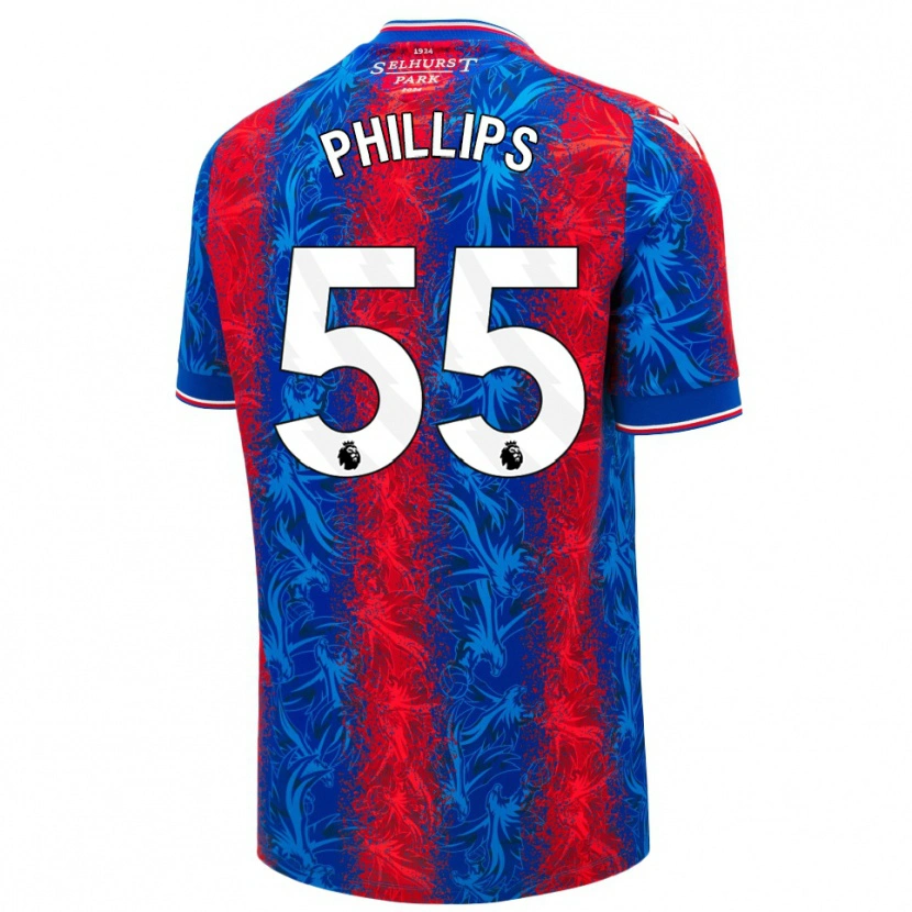 Danxen Enfant Maillot Killian Phillips #55 Rayures Rouges Et Bleues Tenues Domicile 2024/25 T-Shirt