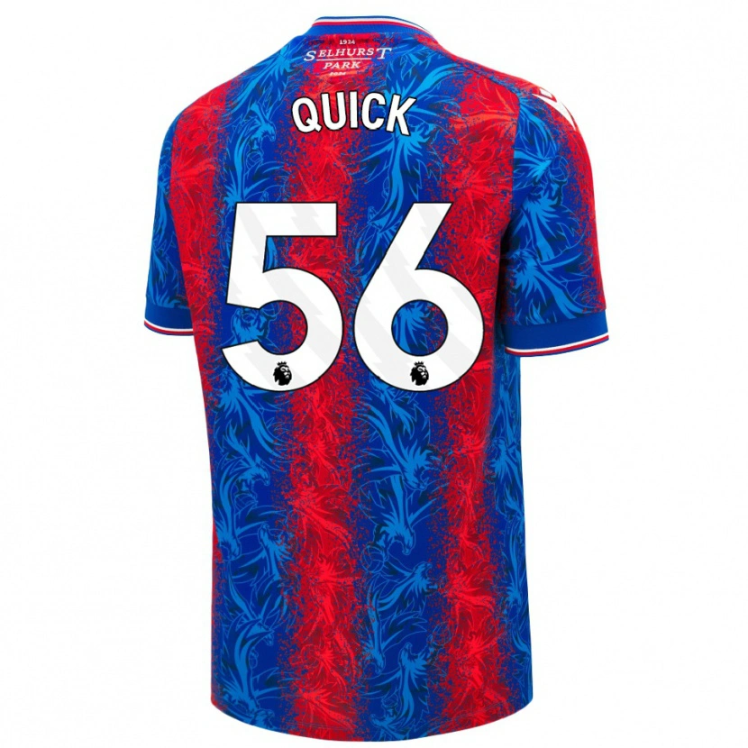 Danxen Enfant Maillot Daniel Quick #56 Rayures Rouges Et Bleues Tenues Domicile 2024/25 T-Shirt