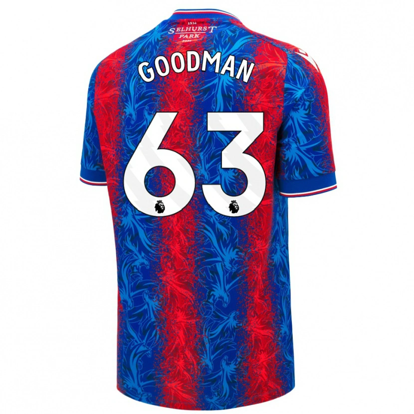 Danxen Enfant Maillot Owen Goodman #63 Rayures Rouges Et Bleues Tenues Domicile 2024/25 T-Shirt