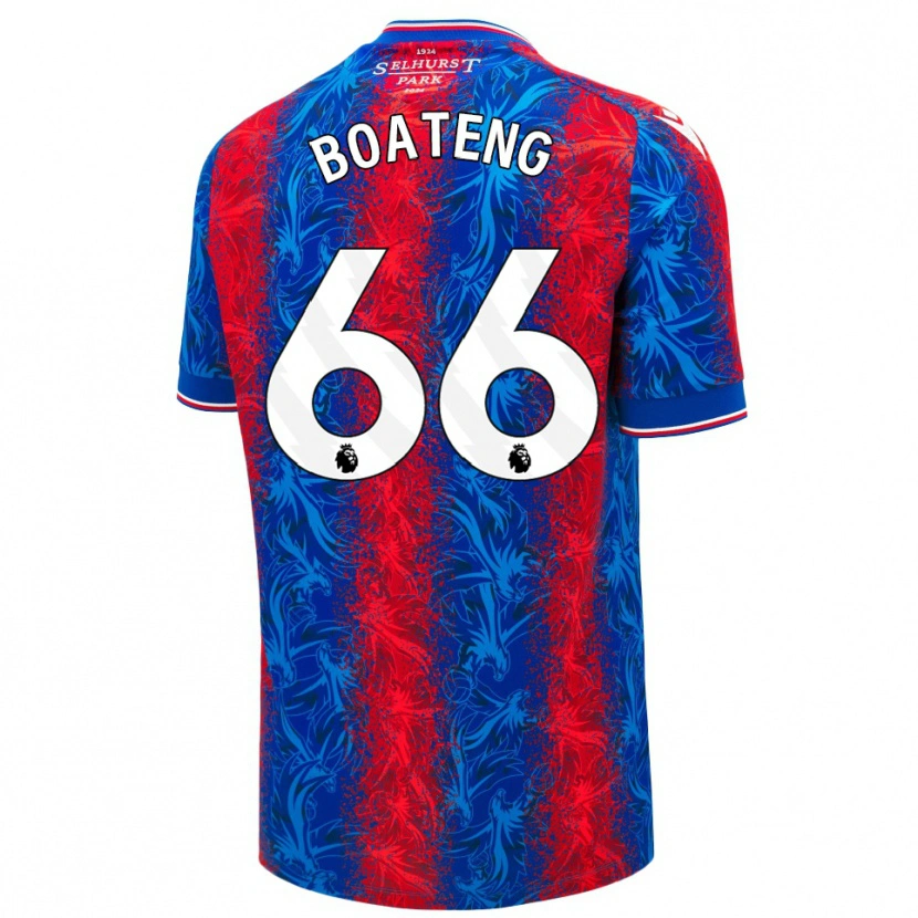 Danxen Enfant Maillot David Boateng #66 Rayures Rouges Et Bleues Tenues Domicile 2024/25 T-Shirt