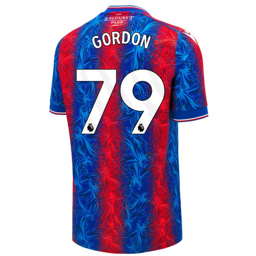 Danxen Enfant Maillot John-Kymani Gordon #79 Rayures Rouges Et Bleues Tenues Domicile 2024/25 T-Shirt