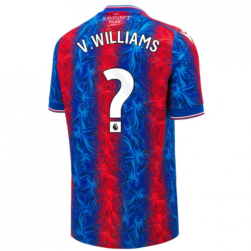 Danxen Enfant Maillot Vonnte Williams #0 Rayures Rouges Et Bleues Tenues Domicile 2024/25 T-Shirt