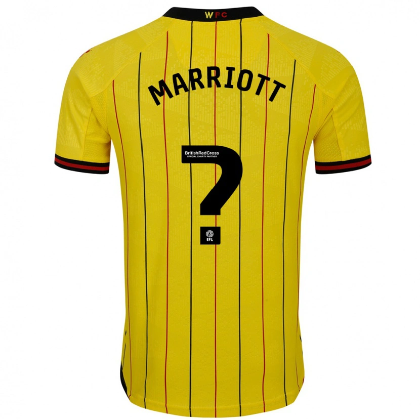 Danxen Enfant Maillot Alfie Marriott #0 Jaune Et Noir Tenues Domicile 2024/25 T-Shirt