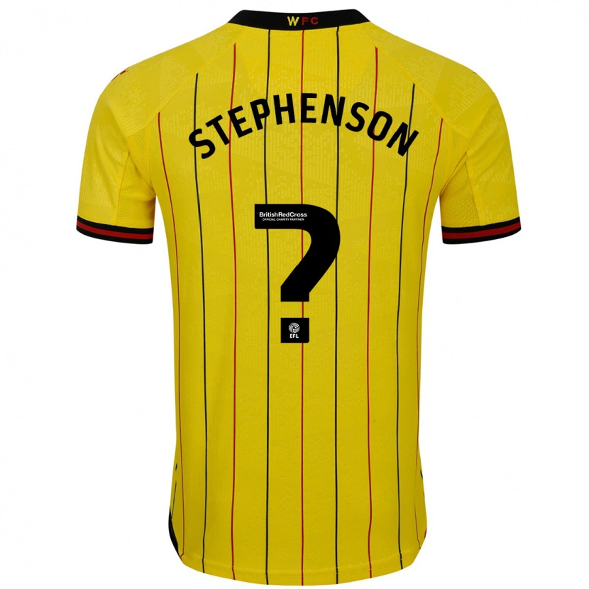 Danxen Enfant Maillot Ollie Stephenson #0 Jaune Et Noir Tenues Domicile 2024/25 T-Shirt