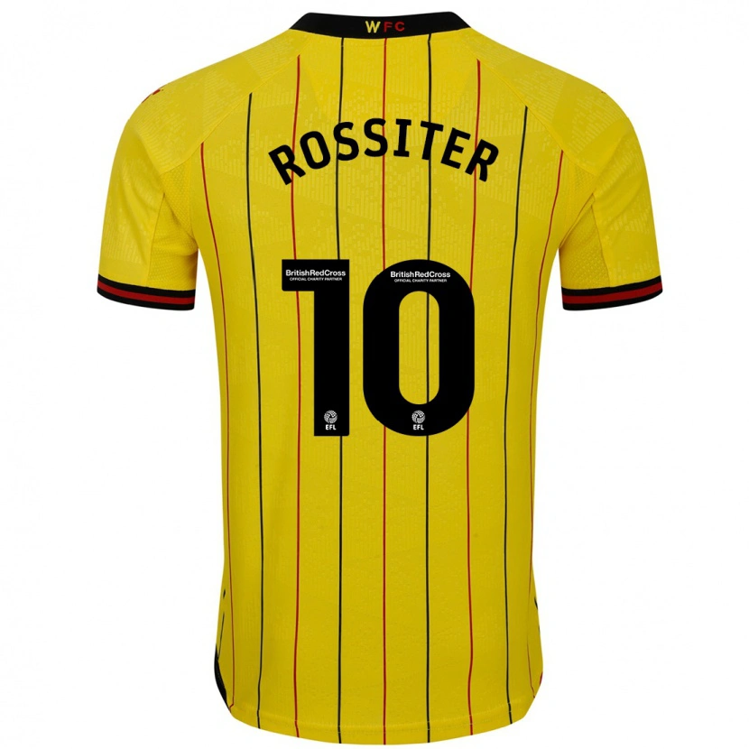 Danxen Enfant Maillot Annie Rossiter #10 Jaune Et Noir Tenues Domicile 2024/25 T-Shirt