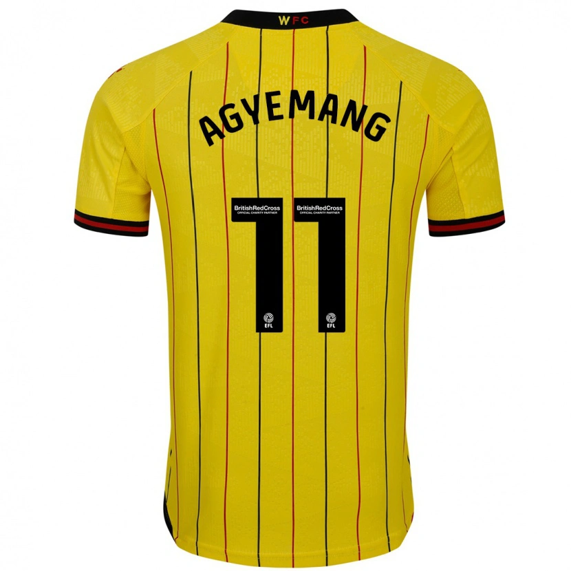 Danxen Enfant Maillot Michelle Agyemang #11 Jaune Et Noir Tenues Domicile 2024/25 T-Shirt