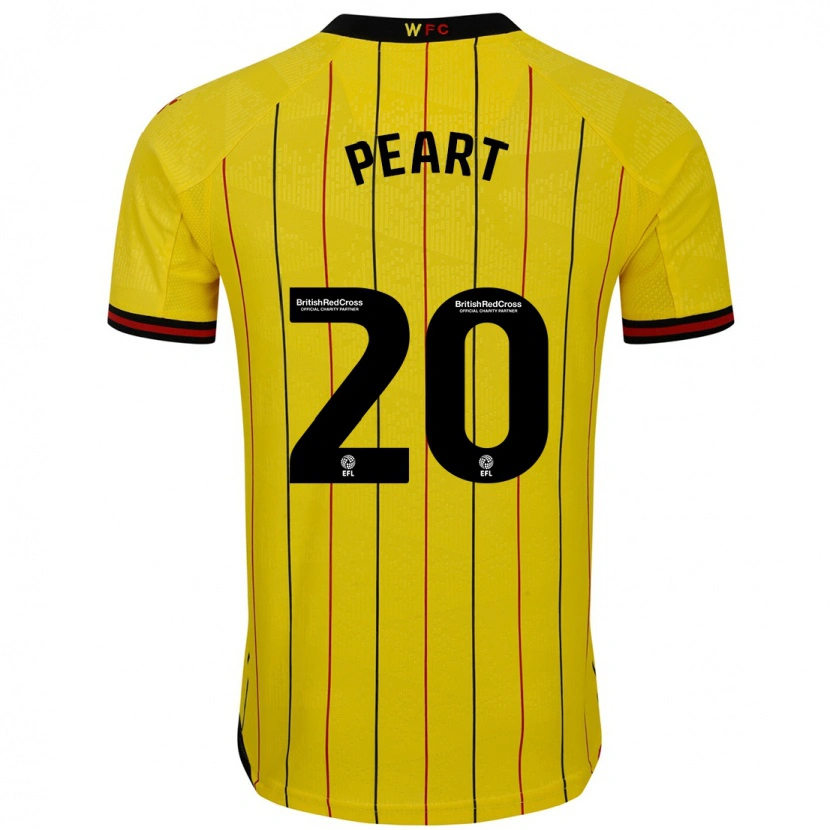 Danxen Enfant Maillot Kalani Peart #20 Jaune Et Noir Tenues Domicile 2024/25 T-Shirt