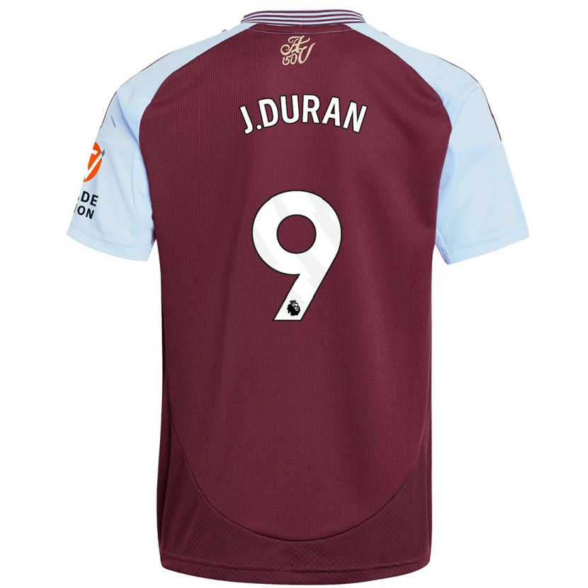 Danxen Enfant Maillot Jhon Durán #9 Bordeaux Bleu Ciel Tenues Domicile 2024/25 T-Shirt