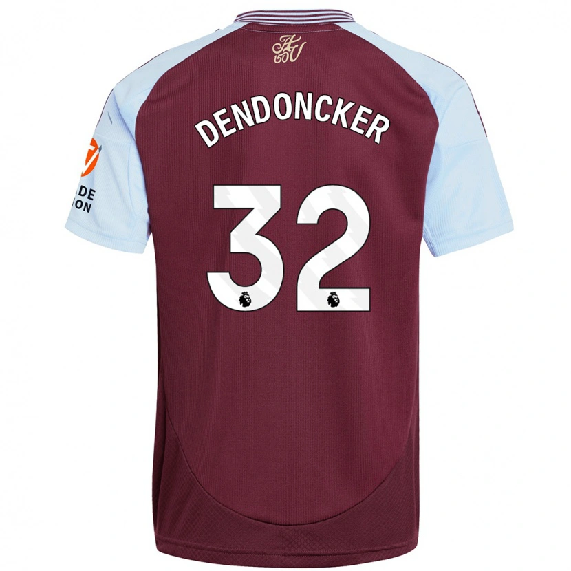 Danxen Enfant Maillot Leander Dendoncker #32 Bordeaux Bleu Ciel Tenues Domicile 2024/25 T-Shirt