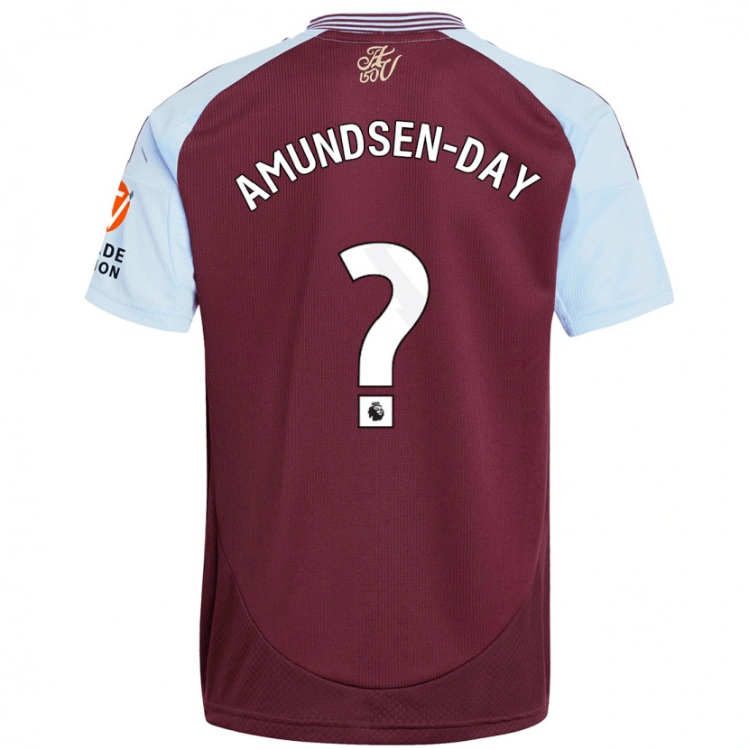 Danxen Enfant Maillot Ethan Amundsen-Day #0 Bordeaux Bleu Ciel Tenues Domicile 2024/25 T-Shirt