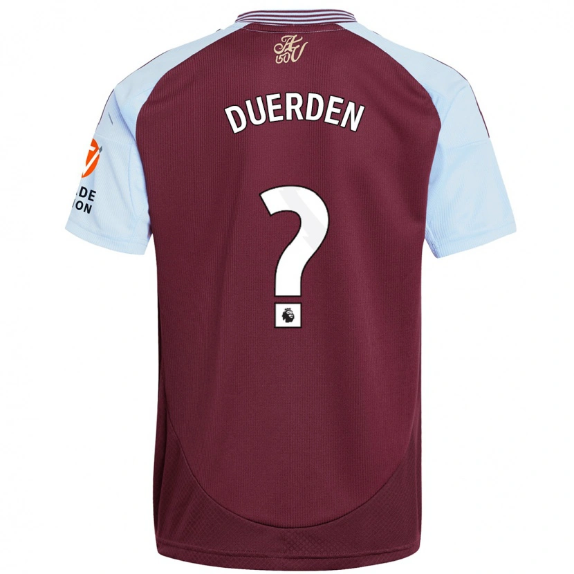 Danxen Enfant Maillot Archie Duerden #0 Bordeaux Bleu Ciel Tenues Domicile 2024/25 T-Shirt