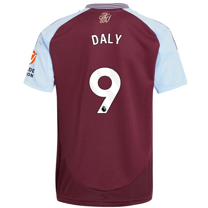 Danxen Enfant Maillot Rachel Daly #9 Bordeaux Bleu Ciel Tenues Domicile 2024/25 T-Shirt