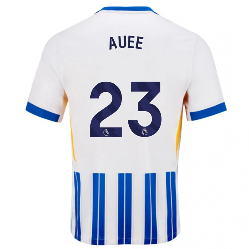 Danxen Enfant Maillot Marit Auée #23 Blanc Bleu À Rayures Fines Tenues Domicile 2024/25 T-Shirt