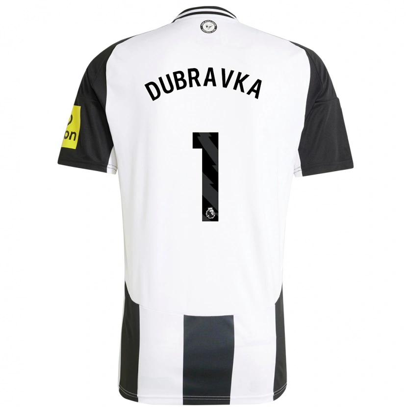 Danxen Enfant Maillot Martin Dúbravka #1 Blanc Noir Tenues Domicile 2024/25 T-Shirt