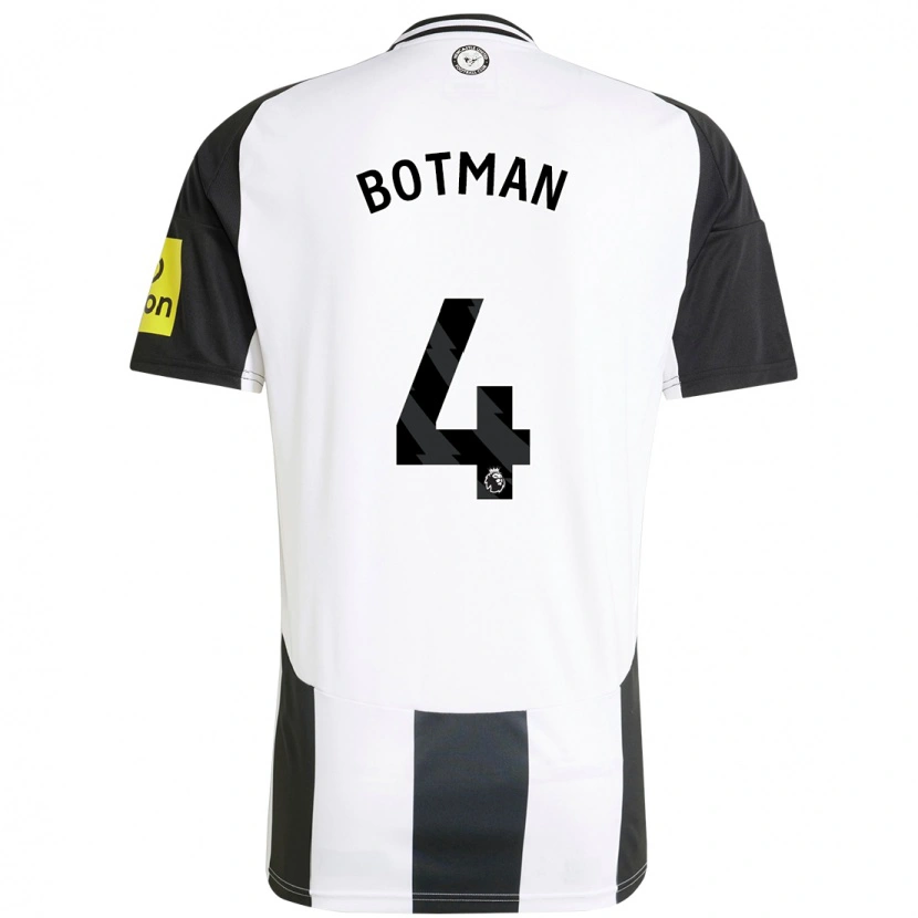 Danxen Enfant Maillot Sven Botman #4 Blanc Noir Tenues Domicile 2024/25 T-Shirt