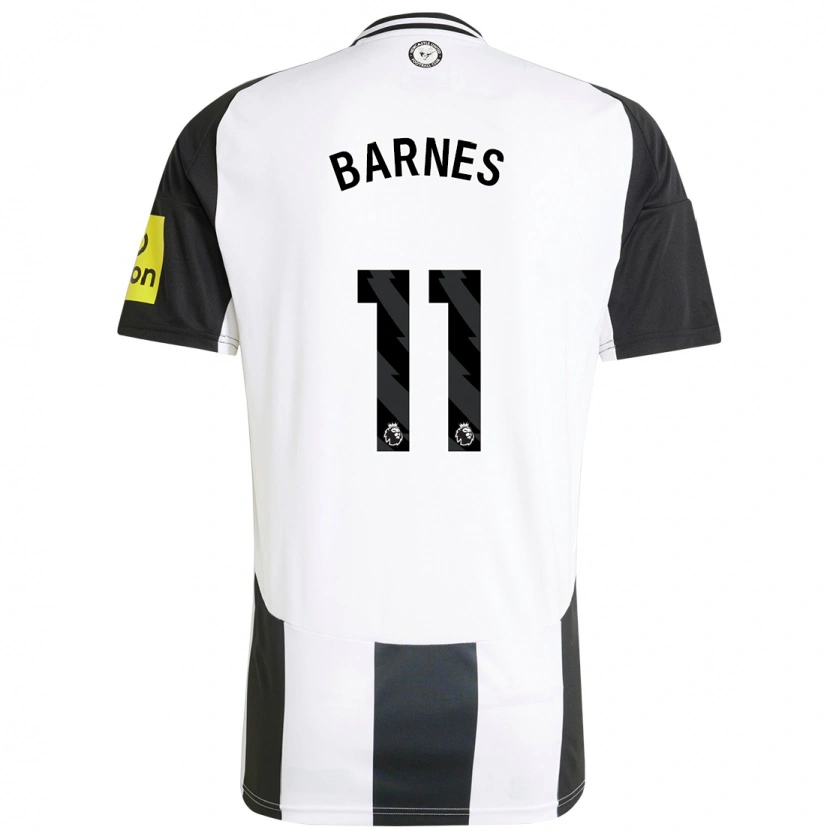 Danxen Enfant Maillot Harvey Barnes #11 Blanc Noir Tenues Domicile 2024/25 T-Shirt