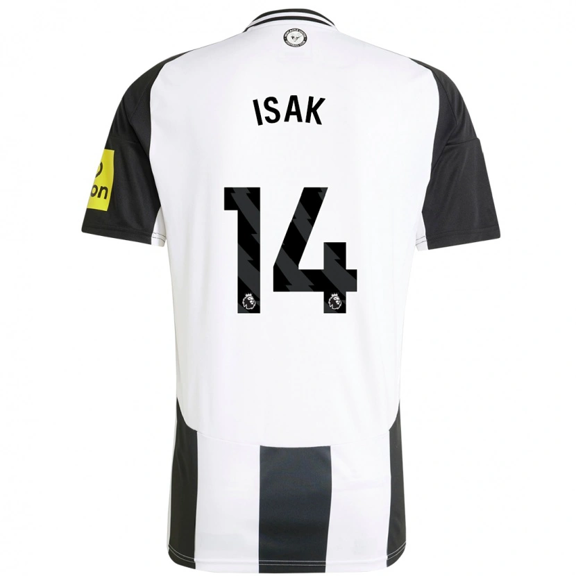 Danxen Enfant Maillot Alexander Isak #14 Blanc Noir Tenues Domicile 2024/25 T-Shirt