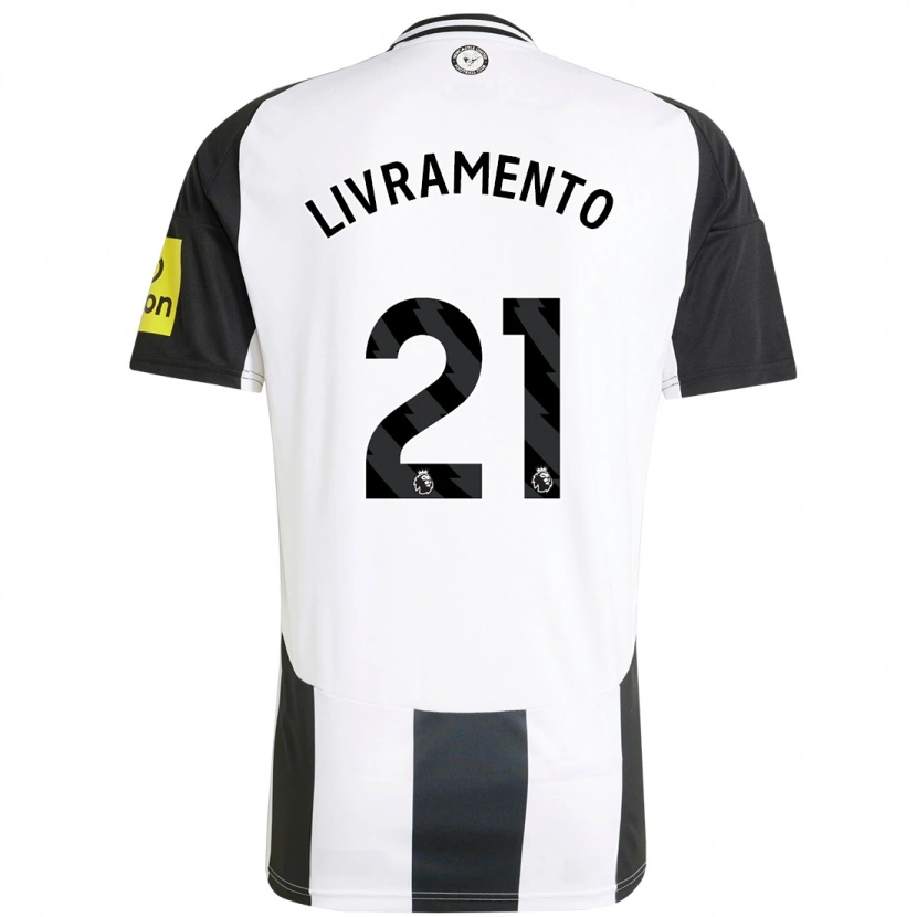 Danxen Enfant Maillot Tino Livramento #21 Blanc Noir Tenues Domicile 2024/25 T-Shirt