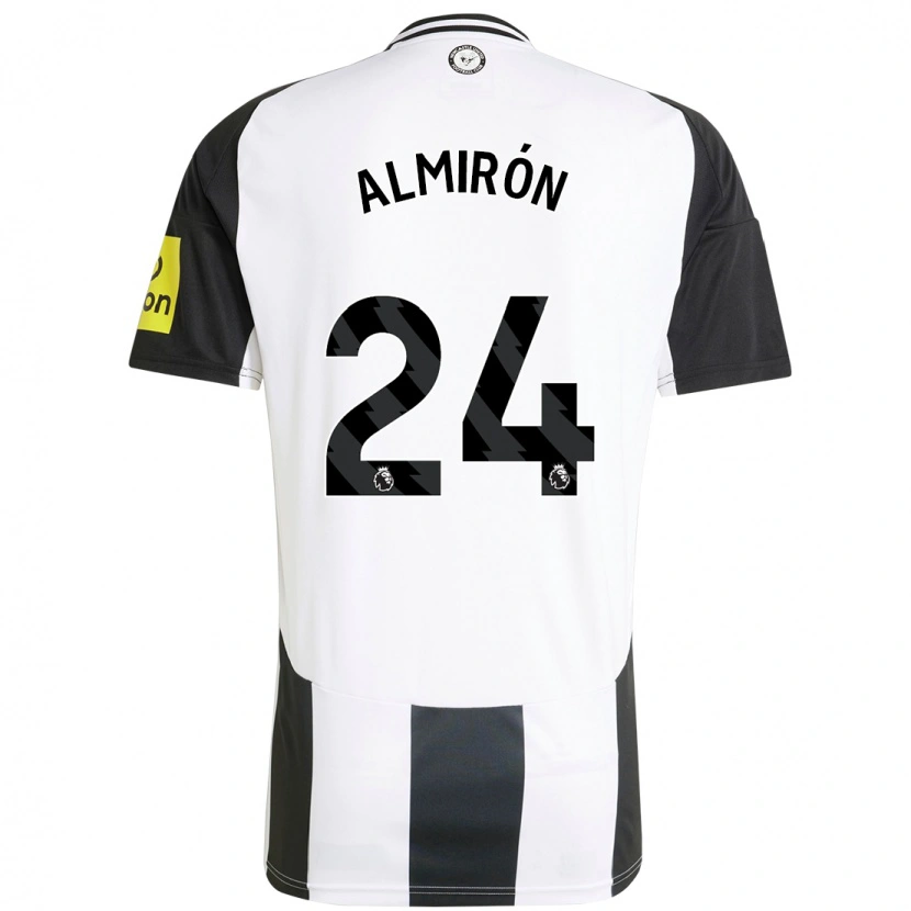 Danxen Enfant Maillot Miguel Almirón #24 Blanc Noir Tenues Domicile 2024/25 T-Shirt