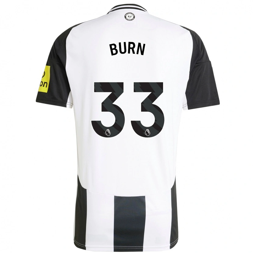 Danxen Enfant Maillot Dan Burn #33 Blanc Noir Tenues Domicile 2024/25 T-Shirt