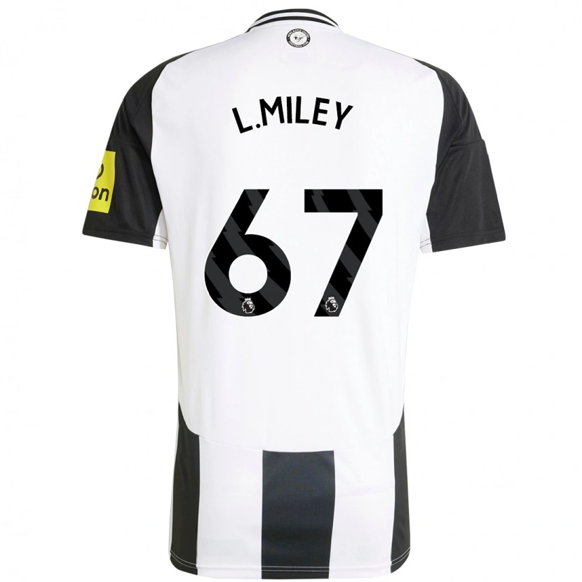 Danxen Enfant Maillot Lewis Miley #67 Blanc Noir Tenues Domicile 2024/25 T-Shirt