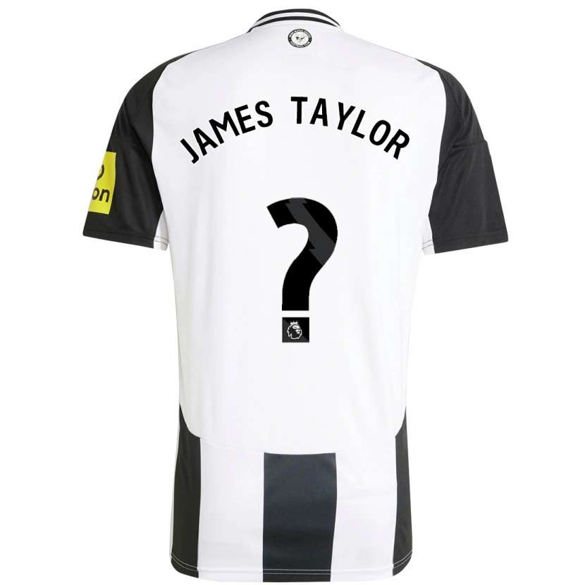 Danxen Enfant Maillot James Taylor #0 Blanc Noir Tenues Domicile 2024/25 T-Shirt