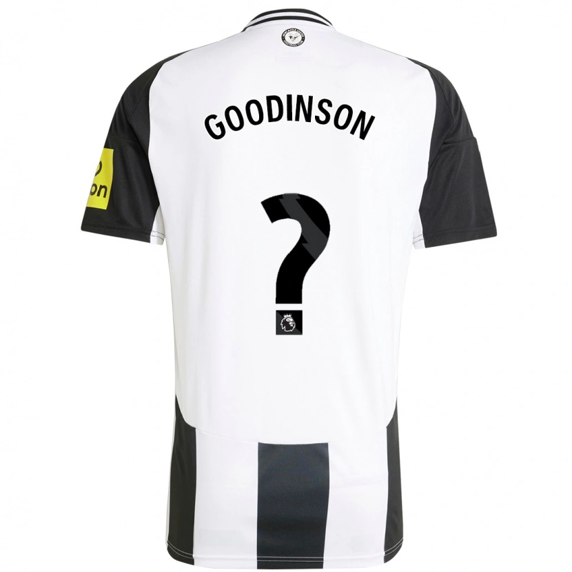 Danxen Enfant Maillot Archie Goodinson #0 Blanc Noir Tenues Domicile 2024/25 T-Shirt