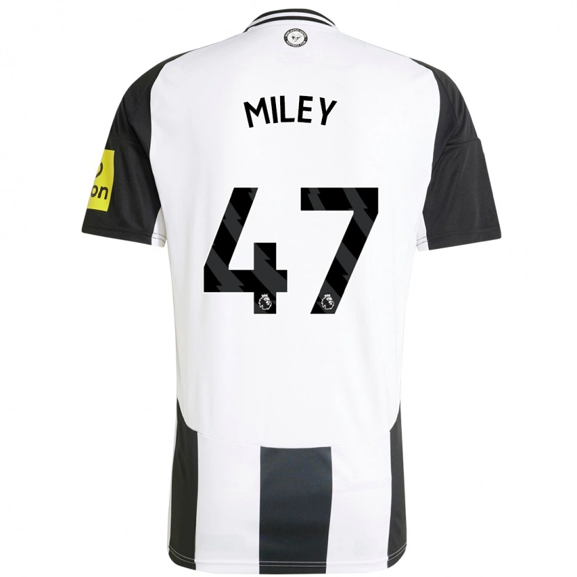 Danxen Enfant Maillot Jamie Miley #47 Blanc Noir Tenues Domicile 2024/25 T-Shirt