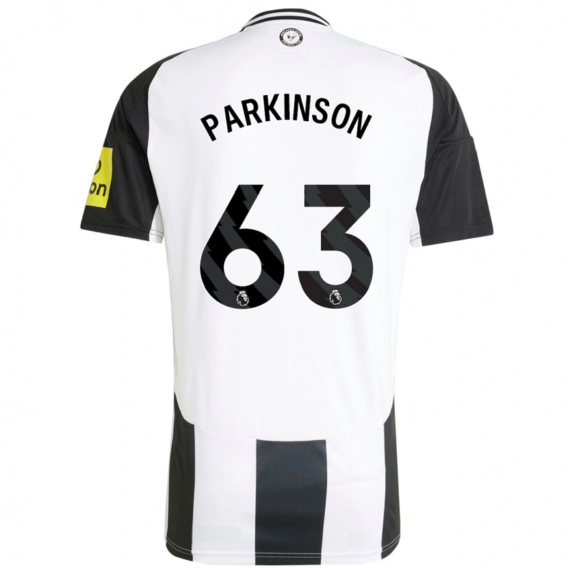 Danxen Enfant Maillot Ben Parkinson #63 Blanc Noir Tenues Domicile 2024/25 T-Shirt