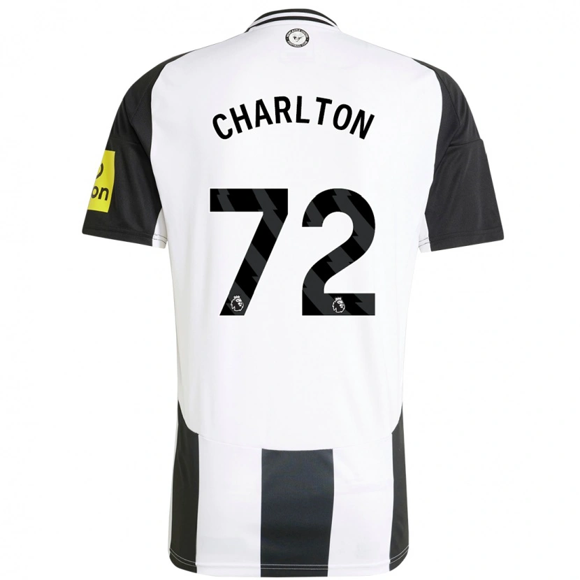 Danxen Enfant Maillot Dylan Charlton #72 Blanc Noir Tenues Domicile 2024/25 T-Shirt