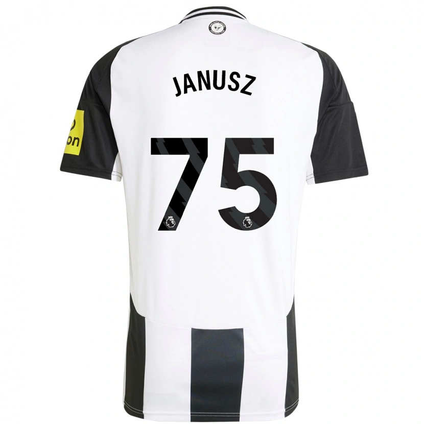 Danxen Enfant Maillot Adrian Janusz #75 Blanc Noir Tenues Domicile 2024/25 T-Shirt