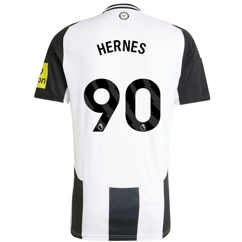 Danxen Enfant Maillot Travis Hernes #90 Blanc Noir Tenues Domicile 2024/25 T-Shirt