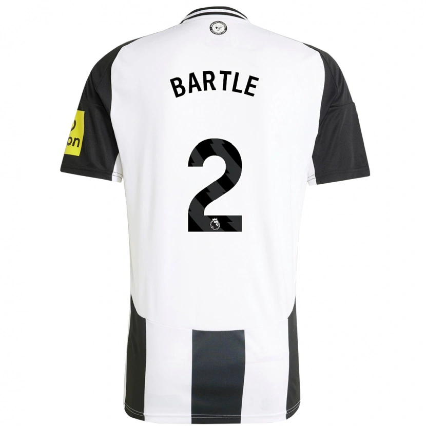 Danxen Enfant Maillot Jodie Bartle #2 Blanc Noir Tenues Domicile 2024/25 T-Shirt