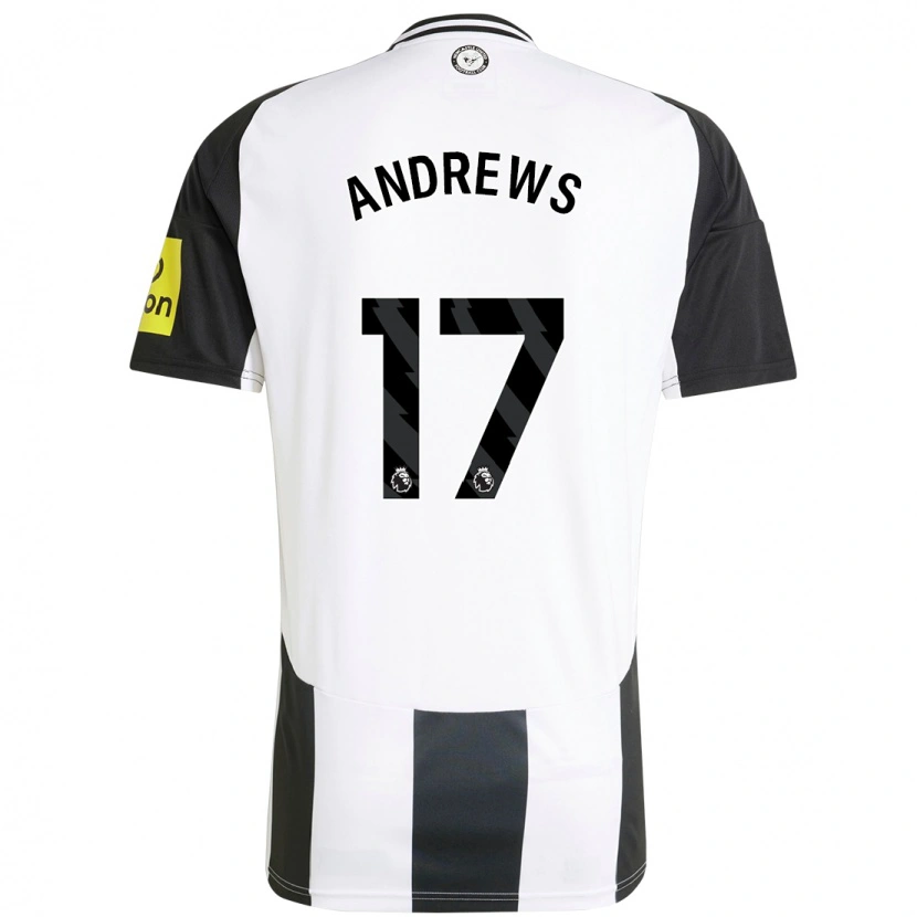 Danxen Enfant Maillot Amy Andrews #17 Blanc Noir Tenues Domicile 2024/25 T-Shirt