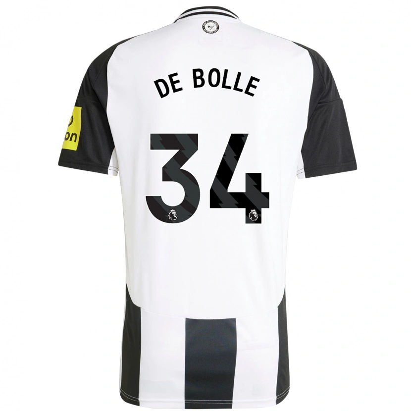 Danxen Enfant Maillot Lucas De Bolle #34 Blanc Noir Tenues Domicile 2024/25 T-Shirt