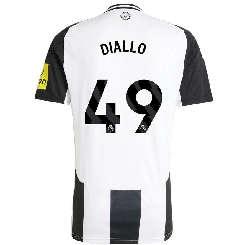 Danxen Enfant Maillot Amadou Diallo #49 Blanc Noir Tenues Domicile 2024/25 T-Shirt