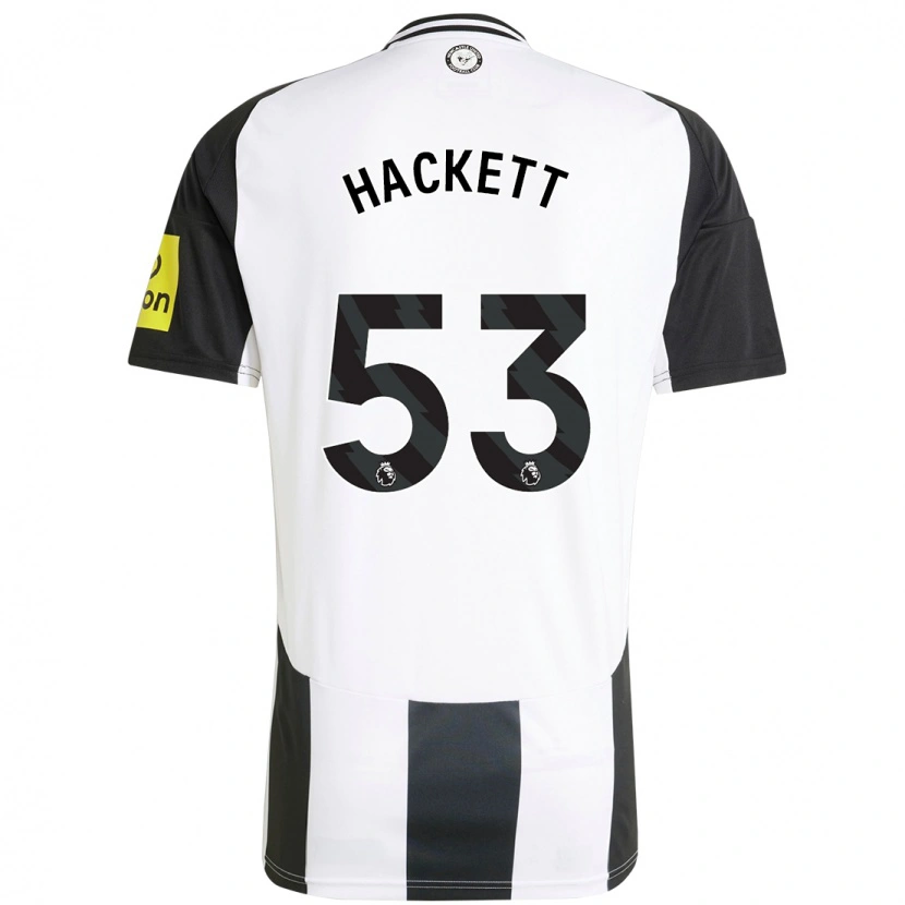 Danxen Enfant Maillot Jordan Hackett #53 Blanc Noir Tenues Domicile 2024/25 T-Shirt