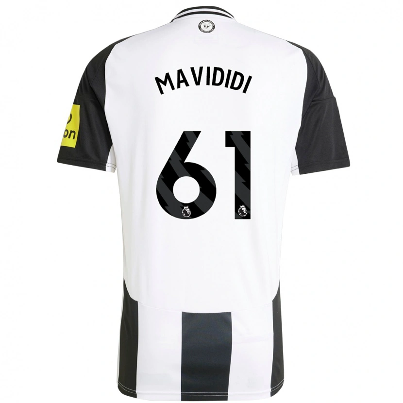 Danxen Enfant Maillot Shaun Mavididi #61 Blanc Noir Tenues Domicile 2024/25 T-Shirt