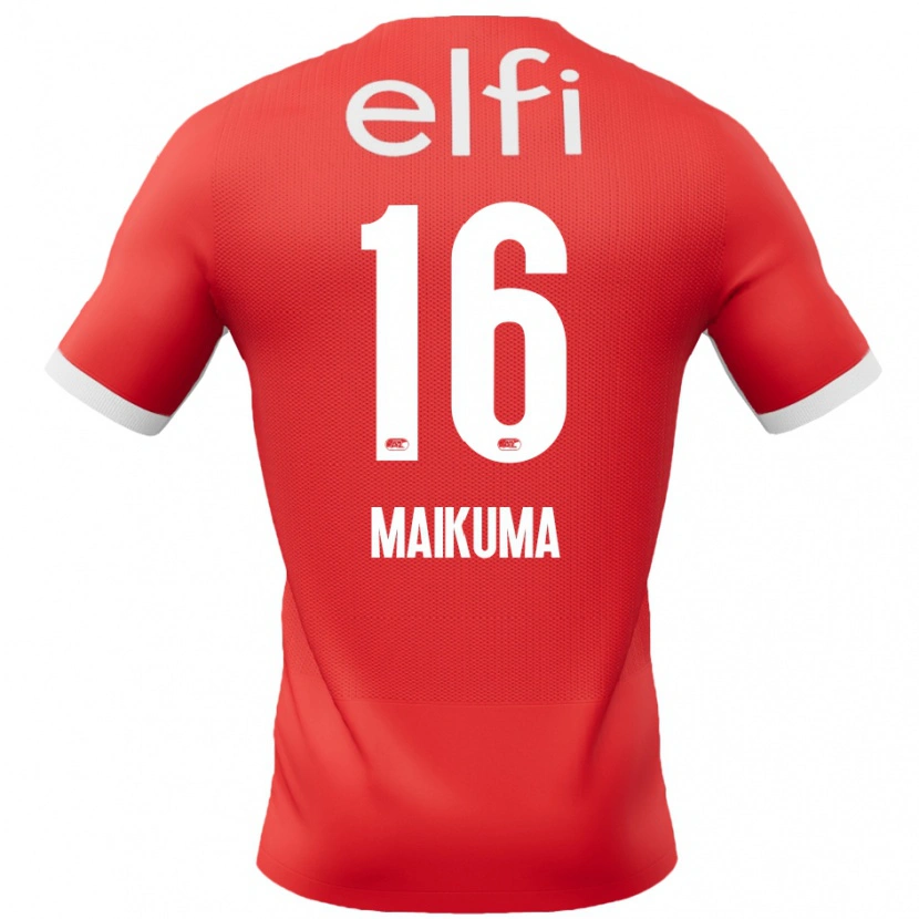 Danxen Enfant Maillot Seiya Maikuma #16 Rouge Blanc Tenues Domicile 2024/25 T-Shirt