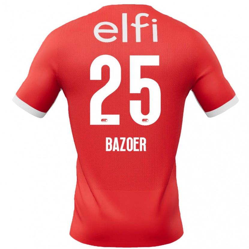 Danxen Enfant Maillot Riechedly Bazoer #25 Rouge Blanc Tenues Domicile 2024/25 T-Shirt