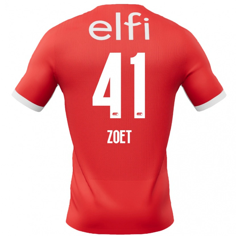 Danxen Enfant Maillot Jeroen Zoet #41 Rouge Blanc Tenues Domicile 2024/25 T-Shirt