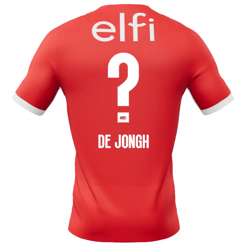 Danxen Enfant Maillot Iain De Jongh #0 Rouge Blanc Tenues Domicile 2024/25 T-Shirt