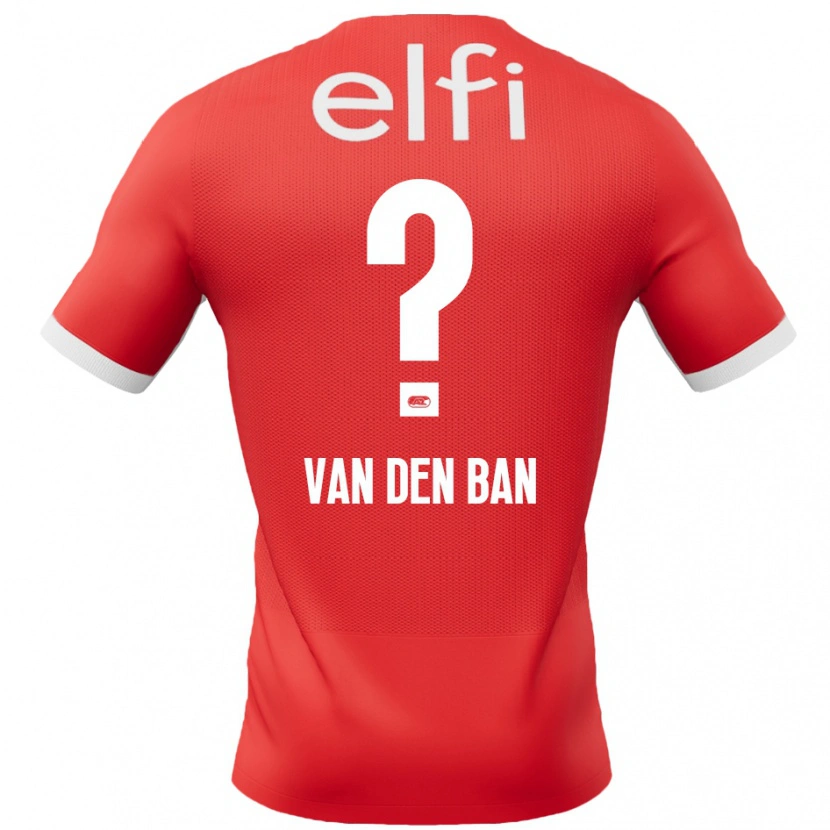 Danxen Enfant Maillot Yoël Van Den Ban #0 Rouge Blanc Tenues Domicile 2024/25 T-Shirt