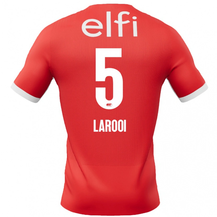 Danxen Enfant Maillot Finn Larooi #5 Rouge Blanc Tenues Domicile 2024/25 T-Shirt